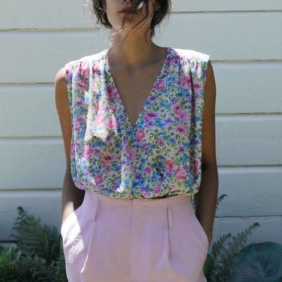 Zara Floral Bodysuit Size Small - Picture 2 of 8